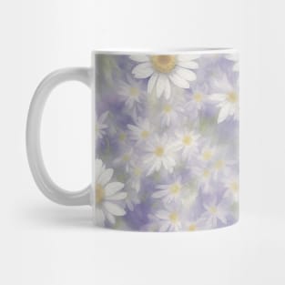 Watercolor Violet Background With Big White Daisy Mug